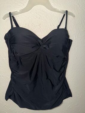 Black Twist Front Tankini Swimsuit